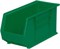 Akro-Mils - 60 Lb. Load Capacity, 18" Deep, Green Polymer Hopper Stacking Bin - 9" High x 8-1/4" Wide x 18" Long - Exact Tool & Supply
