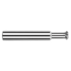 Double Angle Shank Cutters - 0.2500″ (1/4″) Cutter Diameter × 0.0050″ Radius × 0.1290″ Width × 0.6250″ (5/8″) Neck Length Carbide Double Angle Shank Cutter, 4 Flutes - Exact Tool & Supply