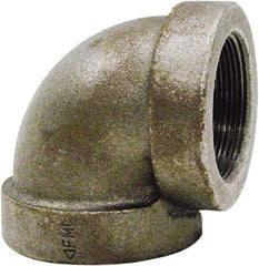 Made in USA - Size 1-1/2", Class 125, Cast Iron Black Pipe 90° Elbow - 175 psi, FPT End Connection - Exact Tool & Supply