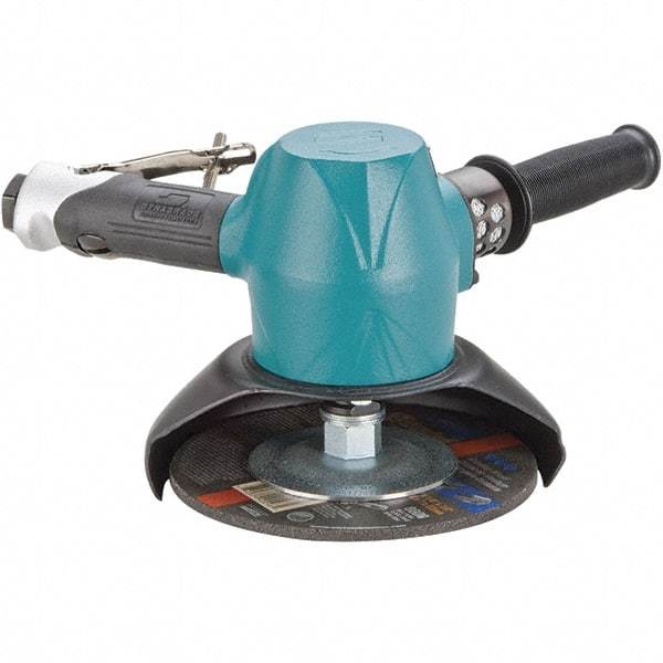 Dynabrade - 7" Wheel Diam, 6,000 RPM, Pneumatic Angle & Disc Grinder - 5/8-11 Spindle, 89 CFM, Rear Exhaust - Exact Tool & Supply
