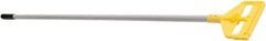 Rubbermaid - 60" Standard Aluminum Hinged Bar Mop Handle - 5" Wet Mop Head Band, Plastic Connector, Use with Wet Mops - Exact Tool & Supply