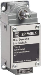 Square D - DPST, 2NO, 600 Volt Screw Terminal, Rotary Spring Return Actuator, General Purpose Limit Switch - 1, 2, 4, 12, 13 NEMA Rating, IP67 IPR Rating - Exact Tool & Supply