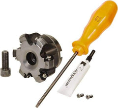 Kennametal - 2" Cut Diam, 3/4" Arbor Hole, 4.3mm Max Depth of Cut, 30° Indexable Chamfer & Angle Face Mill - 6 Inserts, HNGJ 0604... Insert, Series Dodeka - Exact Tool & Supply