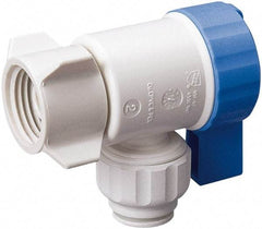 Value Collection - 3/8 x 1/2" Pipe, Full Port, Polysulfone Standard Ball Valve - Inline - Two Way Flow, Push Fit Ends, Lever Handle, 250 WOG, 200 WSP - Exact Tool & Supply