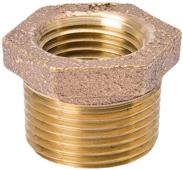 Value Collection - Class 125, 1 x 3/4" Internal Pipe, Red Brass Hex Bushing - MPT - Exact Tool & Supply