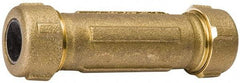 Value Collection - 1/2" Pipe, 3/4" Copper Tube, Brass Compression Pipe Coupling - 125 psi WOG Rating - Exact Tool & Supply
