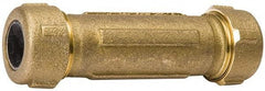 Value Collection - 3/4" Pipe, 1" Copper Tube, Brass Compression Pipe Coupling - 125 psi WOG Rating - Exact Tool & Supply