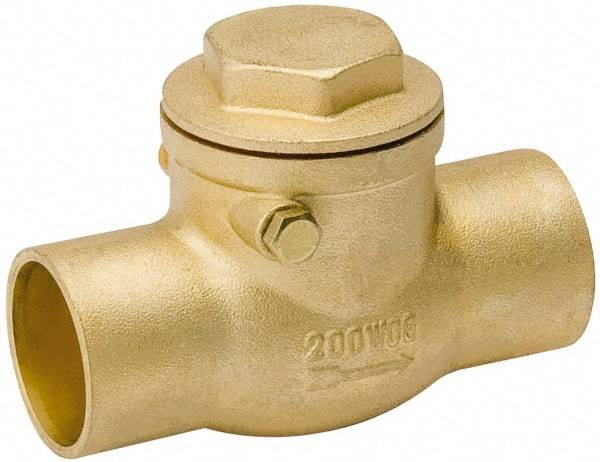 Value Collection - 1/2" Brass Check Valve - Check Swing, C x C, 200 WOG - Exact Tool & Supply