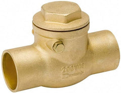 Value Collection - 1/2" Brass Check Valve - Check Swing, C x C, 200 WOG - Exact Tool & Supply