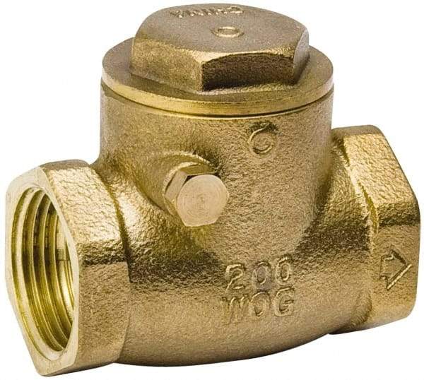 Value Collection - 1-1/2" Brass Check Valve - Check Swing, IPS, 200 WOG - Exact Tool & Supply