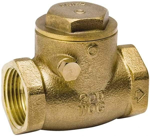 Value Collection - 1-1/4" Brass Check Valve - Check Swing, IPS, 200 WOG - Exact Tool & Supply