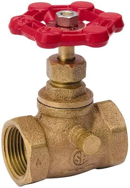 Value Collection - 1/2" Pipe, 125 psi WOG Rating, Brass Stop & Waste Valve - Lobe Type Handle, IPS End Connections, Use with Water, Oil, Air - Exact Tool & Supply