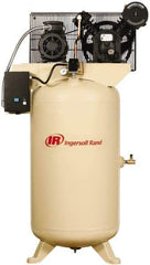 Ingersoll-Rand - 5 hp, 80 Gal Stationary Electric Vertical Air Compressor - Three Phase, 175 Max psi, 14 CFM, 230 Volt - Exact Tool & Supply