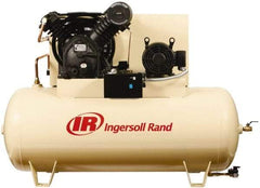 Ingersoll-Rand - 10 hp, 120 Gal Stationary Electric Horizontal Screw Air Compressor - Three Phase, 175 Max psi, 35 CFM, 460 Volt - Exact Tool & Supply