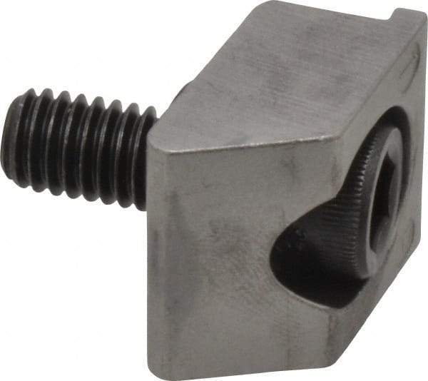 Mitee-Bite - 3/8-16 Screw Thread, 1" Wide x 1/4" High, Serrated Steel Machinable Style Screw Mount Toe Clamp - 6,000 Lb Holding Force, 30 Lb Ft Torque, 0.71" Long Extension, 0.05" Throw, 4 Clamps in Package - Exact Tool & Supply
