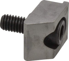 Mitee-Bite - 3/8-16 Screw Thread, 1" Wide x 1/4" High, Serrated Steel Machinable Style Screw Mount Toe Clamp - 6,000 Lb Holding Force, 30 Lb Ft Torque, 0.71" Long Extension, 0.05" Throw, 4 Clamps in Package - Exact Tool & Supply