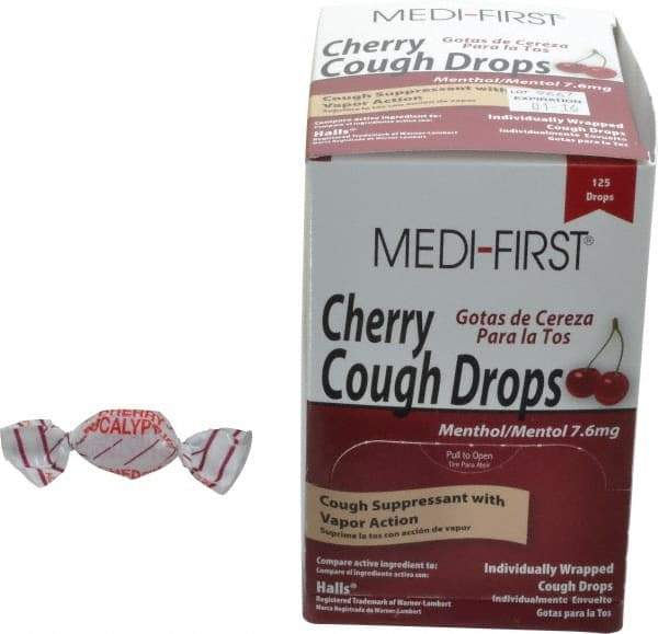 Medique - Cherry Flavor Medi-First Cough Drops Lozenges - Sore Throat Relief - Exact Tool & Supply