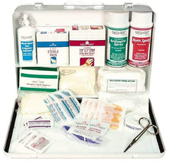 Medique - 98 Piece, 20 Person, Multipurpose/Auto/Travel First Aid Kit - 14" Wide x 3" Deep x 9-1/2" High, Metal Case - Exact Tool & Supply