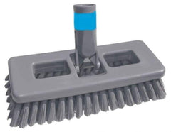 Unger - 1" Bristle Length, Polypropylene Scrub Brush - 8" Long x 3" Wide Head, 8-1/2" OAL, Plastic Block - Exact Tool & Supply