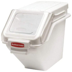 Rubbermaid - Rectangular, White Polyethylene Food Bin - 23-1/2" High x 11-1/2" Wide x 16.9" Long - Exact Tool & Supply
