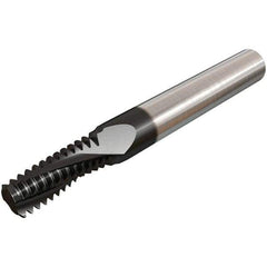 Iscar - 7/8-14 UNF, 5/8" Cutting Diam, 5 Flute, Solid Carbide Helical Flute Thread Mill - Internal Thread, 1.46" LOC, 4" OAL, 5/8" Shank Diam - Exact Tool & Supply