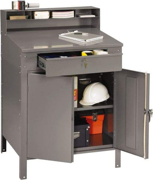 Tennsco - Stationary Shop Desks Type: Foreman's Desk Width (Inch): 34-1/2 - Exact Tool & Supply