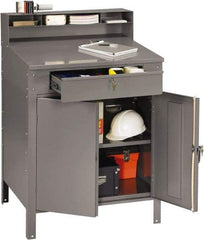 Tennsco - Stationary Shop Desks Type: Foreman's Desk Width (Inch): 34-1/2 - Exact Tool & Supply