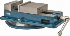 Interstate - 8" Jaw Width, 8-1/4" Jaw Opening Capacity, Horizontal Swivel Machine Vise - Manual Operation, 1 Station, 21-3/4" Long x 5-5/16" High x 2" Deep, 2" Jaw Height - Exact Tool & Supply