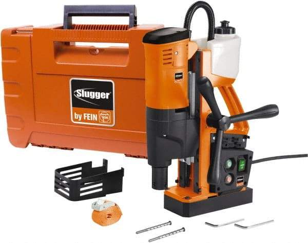 Fein - 3/4" Chuck, 10.25" Travel, Portable Magnetic Drill Press - 450 RPM, 9.17 Amps, 1100 Watts, 120 Volts, 9' Cord Length - Exact Tool & Supply