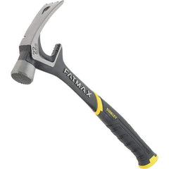 Stanley - 22 oz Head, Straight Rip Claw Hammer - 15.98" OAL, Steel Head, 1.34" Face Diam, Milled Face, Steel Handle with Grip - Exact Tool & Supply