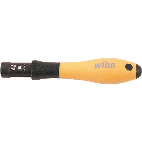 Wiha - 1 Piece, 0.04 to 0.46 N/m, Adjustable Torque Limiting Screwdriver - 4" OAL, 1/4" Drive - Exact Tool & Supply