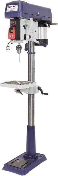 Palmgren - 15" Swing, Step Pulley Drill Press - 16 Speed, 1/2 hp, Single Phase - Exact Tool & Supply