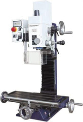 Palmgren - 7" Table Width x 19-11/16" Table Length, Electronic Variable Speed Control, 1 Phase Knee Milling Machine - 2MT Spindle Taper, 1-1/4 hp - Exact Tool & Supply