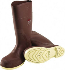 Tingley - Unisex Size 13 Medium Width Composite Knee Boot - Brown, PVC Upper, PVC Outsole, 15" High, Pull-On - Exact Tool & Supply