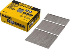 DeWALT - 16 Gauge 2-1/2" Long Finishing Nails for Power Nailers - Steel, Bright Finish, Smooth Shank, Angled Stick Collation, Round Head, Chisel Point - Exact Tool & Supply