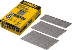 DeWALT - 16 Gauge 2-1/2" Long Finishing Nails for Power Nailers - Steel, Bright Finish, Smooth Shank, Angled Stick Collation, Round Head, Chisel Point - Exact Tool & Supply