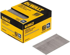 DeWALT - 16 Gauge 1-3/4" Long Finishing Nails for Power Nailers - Steel, Bright Finish, Smooth Shank, Angled Stick Collation, Round Head, Chisel Point - Exact Tool & Supply