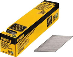 DeWALT - 15 Gauge 2-1/2" Long Finishing Nails for Power Nailers - Steel, Galvanized Finish, Smooth Shank, Angled Stick Collation, Round Head, Chisel Point - Exact Tool & Supply