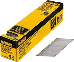 DeWALT - 15 Gauge 2" Long Finishing Nails for Power Nailers - Steel, Galvanized Finish, Smooth Shank, Angled Stick Collation, Round Head, Chisel Point - Exact Tool & Supply