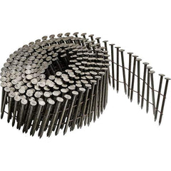 DeWALT - 13 Gauge 1-3/4" Long Siding Nails for Power Nailers - Steel, Galvanized Finish, Ring Shank, Coil Collation, Round Head, Blunt Diamond Point - Exact Tool & Supply