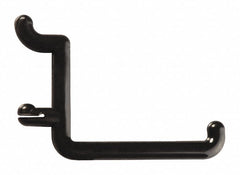 Thermoplastic Single Rod Pegboard Hook, Locking Mounting Type, Black