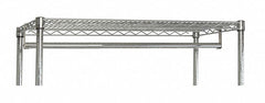 Silver Shelf Hanger/Rail Rod, Stainless Steel, Stainless Steel Finish, 1 EA