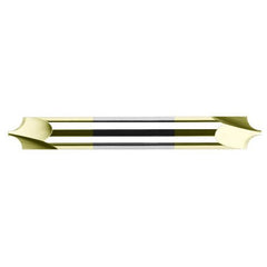 Corner Rounding End Mills - 0.0200″ Radius × 0.0470″ (3/64″) Pilot Diameter Carbide Corner Rounding End Mill DE, 2 Flutes, TiN Coated - Exact Tool & Supply