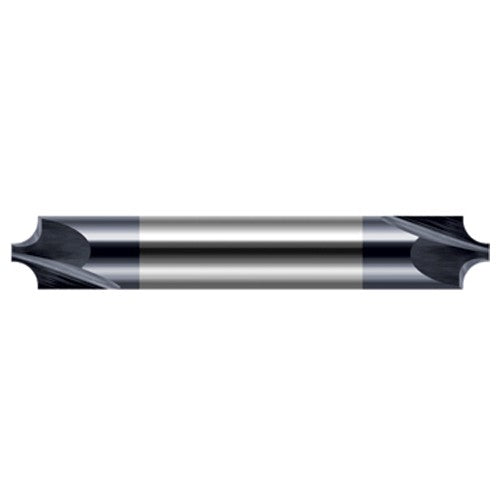 Corner Rounding End Mills - 0.1180″ Radius × 0.2480″ Pilot Diameter Carbide 5° Flare Corner Rounding End Mill DE, 4 Flutes, AlTiN Coated - Exact Tool & Supply
