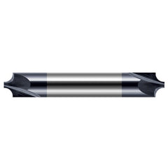 Corner Rounding End Mills - 0.0100″ Radius × 0.2490″ Pilot Diameter Carbide 5° Flare Corner Rounding End Mill DE, 4 Flutes, AlTiN Coated - Exact Tool & Supply