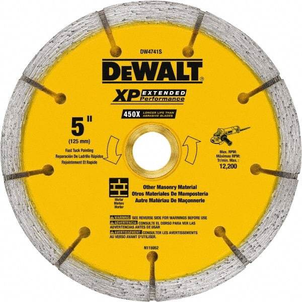DeWALT - 5" Diam x 7/8" Hole x 1/4" Thick, I Hardness, Surface Grinding Wheel - Diamond, Type 1, Fine Grade - Exact Tool & Supply