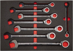 Proto - 20 Piece, 7/32" to 1-1/2", Spline Combination Wrench Set - Inch Measurement Standard, Black/Chrome Finish, Comes in Roll Pouch - Exact Tool & Supply