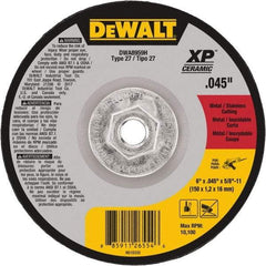 DeWALT - 24 Grit, 6" Wheel Diam, Type 27 Depressed Center Wheel - Coarse/Medium Grade, Ceramic, N Hardness, 10,100 Max RPM - Exact Tool & Supply