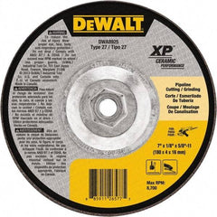 DeWALT - 24 Grit, 7" Wheel Diam, Type 27 Depressed Center Wheel - Coarse/Medium Grade, Ceramic, N Hardness, 8,700 Max RPM - Exact Tool & Supply