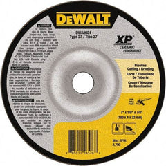 DeWALT - 24 Grit, 7" Wheel Diam, 7/8" Arbor Hole, Type 27 Depressed Center Wheel - Coarse/Medium Grade, Ceramic, N Hardness, 8,700 Max RPM - Exact Tool & Supply